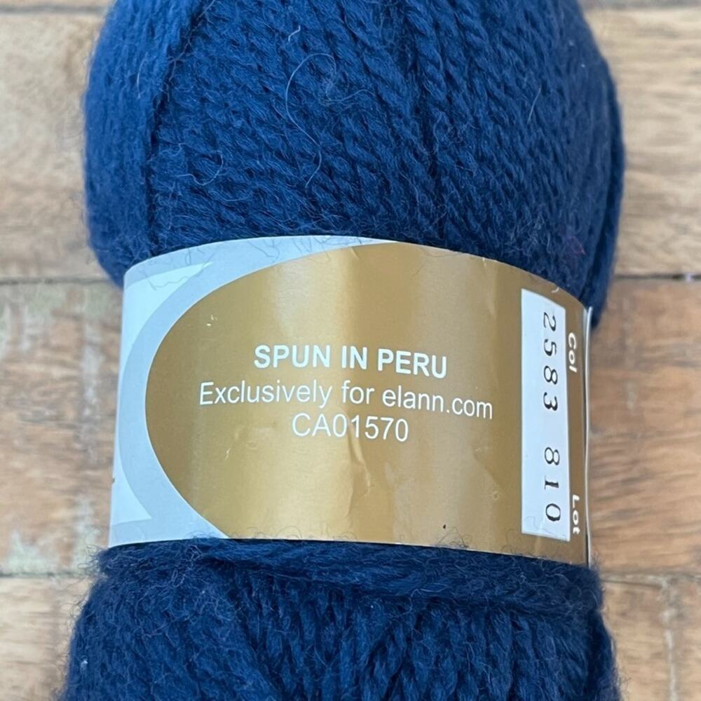 Elann Collection Peruvian Collection Highland Wool Yarn Blue 50g 109 Yards - Picture 3 of 7